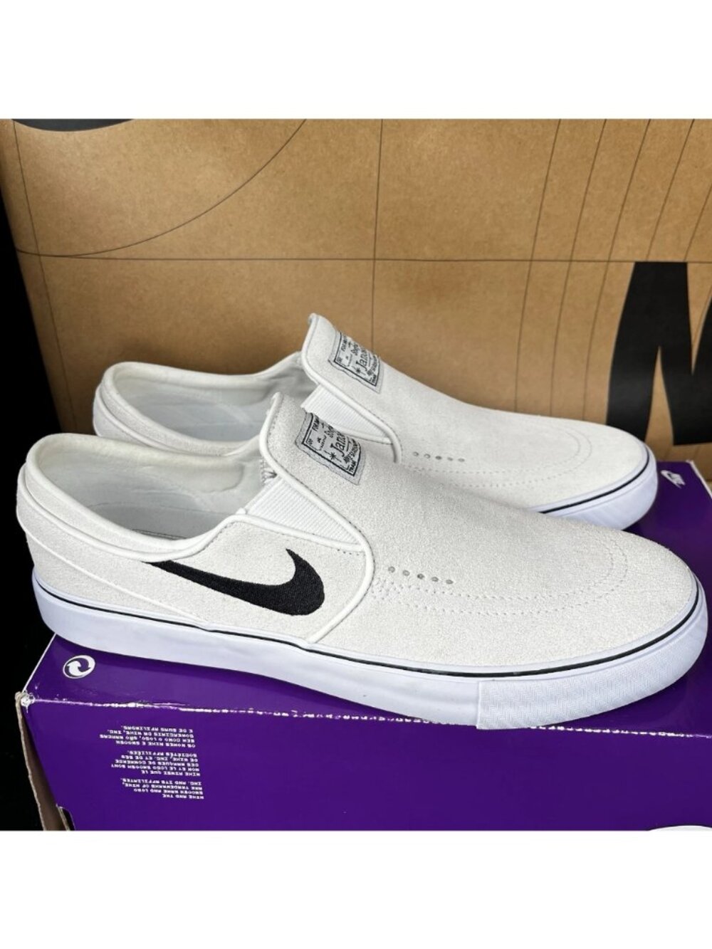 NEW Nike SB Zoom Janoski+ Slip 'Summit White Black' FN5893 100 Men Size 10.5